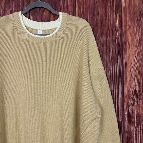 LULULEMON Sweater Waist Length Crewneck Prosecco Lemon Sorbet Women Size 18 - Picture 3 of 6